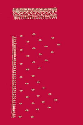 Cherry designer zari sequence embroidery work silk saree 3
