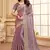 Dusty lavender designer zari sequence embroidery work silk saree
