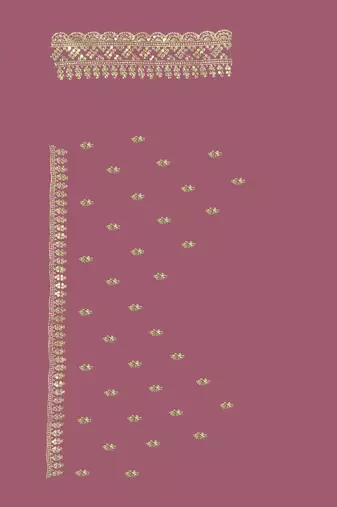 Dusty lavender designer zari sequence embroidery work silk saree