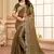 Dusty gold designer zari sequence embroidery work silk saree