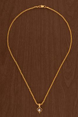 Golden chain with solitaire diamond heart pendant one gram gold 2
