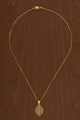 Golden chain with diamond pendant one gram gold 2