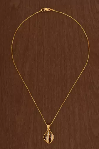Golden chain with diamond pendant one gram gold