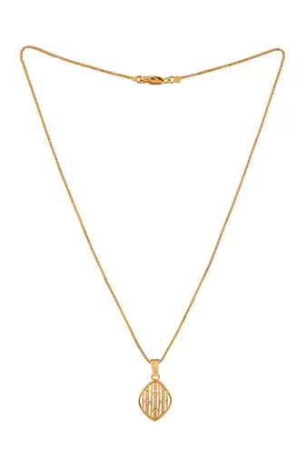 Golden chain with diamond pendant one gram gold
