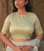 Pastel Green Designer Tissue Blouse