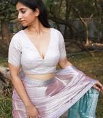 Silver Tissue Designer Blouse