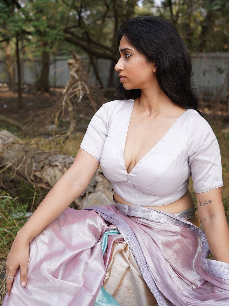 Silver Tissue Designer Blouse