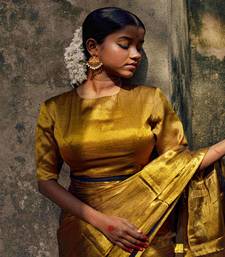 Gold Tissue Designer Blouse