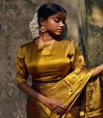 Gold Tissue Designer Blouse