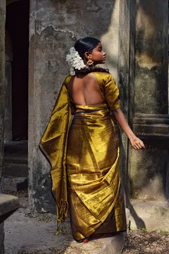 Gold Tissue Designer Blouse