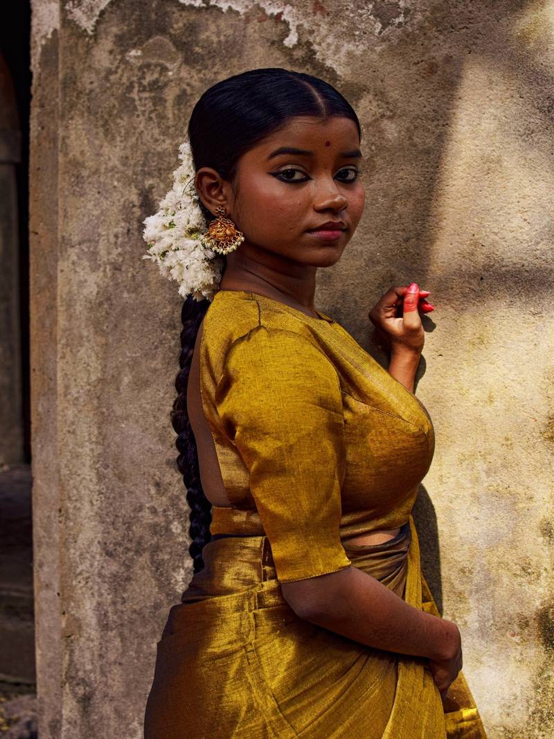 Gold Tissue Designer Blouse