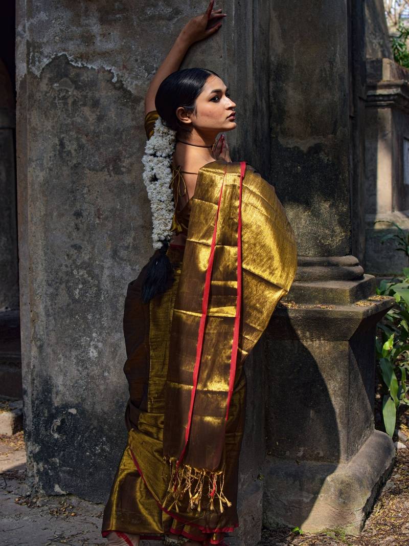 Gold Designer Tissue Blouse