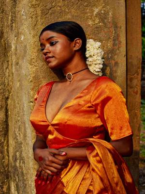 Warm Gold Dual Tone Tissue Blouse 3