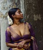 Gold & Purple Dual Tone Tissue Blouse