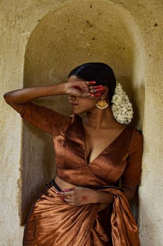 Copper Handloom Tissue Blouse