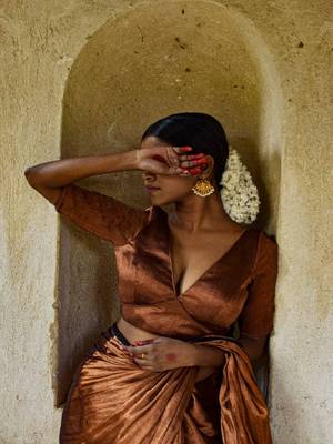 Copper Handloom Tissue Blouse 1