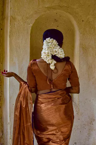 Copper Handloom Tissue Blouse