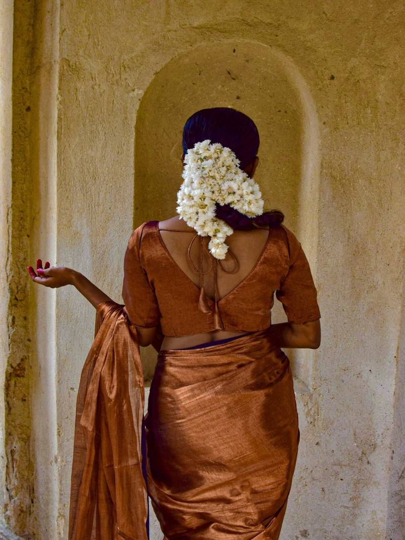 Copper Handloom Tissue Blouse