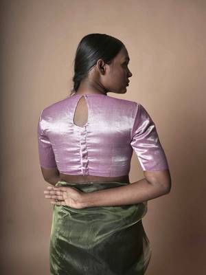 Lilac Tissue Designer Blouse 2
