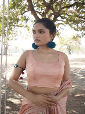 Peach Cotton Silk Sleeveless Blouse 1