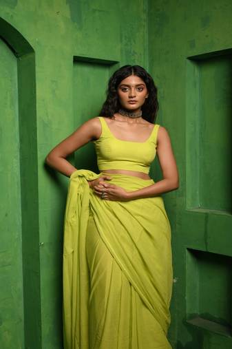 Green Mul Modal Sleeveless Blouse