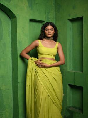 Green Mul Modal Sleeveless Blouse 1