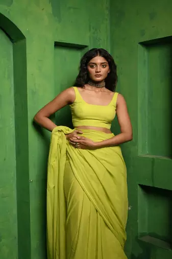 Green Mul Modal Sleeveless Blouse