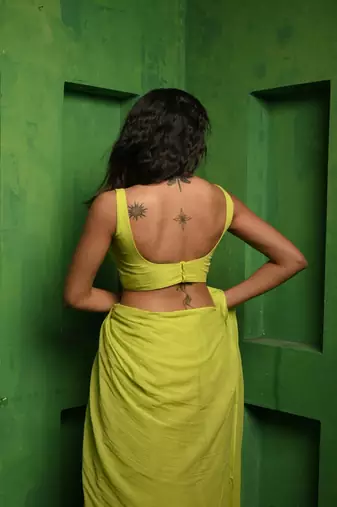 Green Mul Modal Sleeveless Blouse