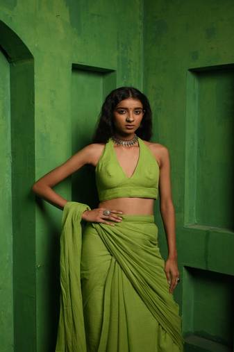 Green Mul Modal Sleeveless Blouse
