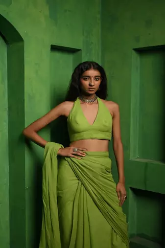 Green Mul Modal Sleeveless Blouse
