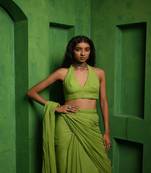 Green Mul Modal Sleeveless Blouse