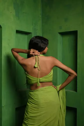 Green Mul Modal Sleeveless Blouse