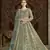 Green embroidered net semi stitched anarkali suit
