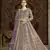 Purple embroidered net semi stitched anarkali suit