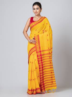 Puku pure cotton handloom saree with running blouse fabric 1