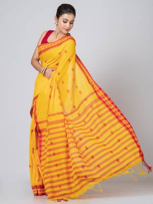 Puku pure cotton handloom saree with running blouse fabric 2