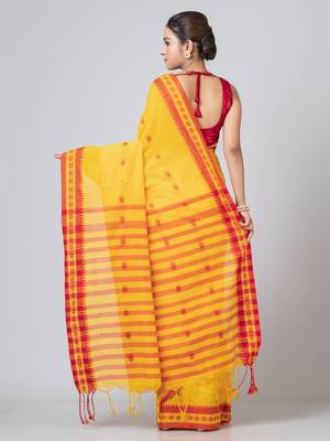 Puku pure cotton handloom saree with running blouse fabric 3