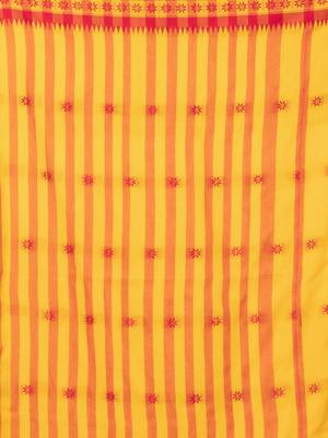 Puku pure cotton handloom saree with running blouse fabric 4