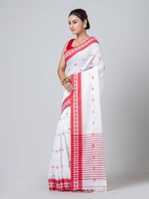 Puku pure cotton handloom saree with running blouse fabric 2