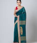 Puku pure cotton paislay jamdani work saree with running blouse fabric