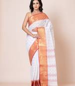 Puku pure cotton tant tangail saree with zari work without blouse fabric