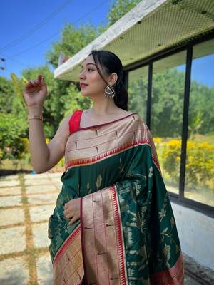 Soft Paithani Silk Saree,Traditional Design Patterns Saree 1