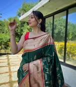 Soft Paithani Silk Saree,Traditional Design Patterns Saree