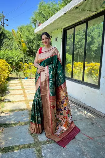 Soft Paithani Silk Saree,Traditional Design Patterns Saree