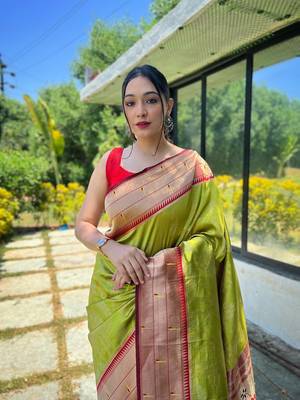 Soft Paithani Silk Saree,Traditional Design Patterns Saree 1