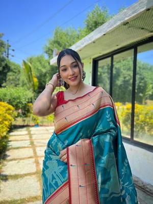 Soft Paithani Silk Saree,Traditional Design Patterns Saree 1