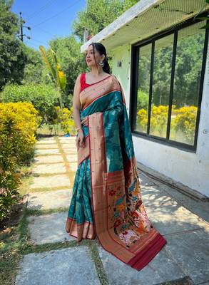 Soft Paithani Silk Saree,Traditional Design Patterns Saree 2