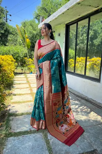 Soft Paithani Silk Saree,Traditional Design Patterns Saree