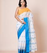 Puku pure cotton tant tangail saree with buti work without blouse fabric