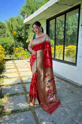 Soft Paithani Silk Saree,Traditional Design Patterns Saree